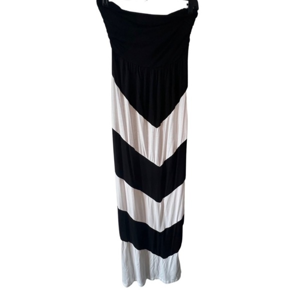 Design History Strapless Maxi Dress Size Small Black and White - Picture 1 of 5